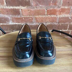 Sam Edelman Chunky Patent Loafers, Lug Sole, Black, Size 6.5, worn once